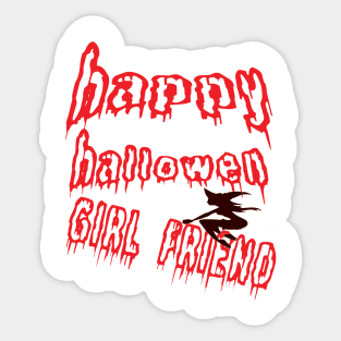 happy halloween girl friend Sticker